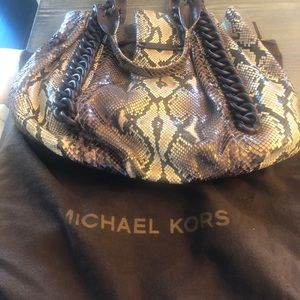 Michael Kors python shoulder bag.
